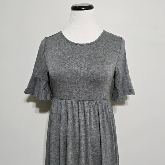 New Emery Rose S Midi Dress Cottagecore Boho Tiered Flounce Ruffle Bell Sleeve - Picture 2 of 13